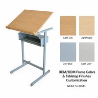 Table à dessin de qualité professionnelle avec plateau en MDF de classe E1 et axe inclinable de précision pour l'architecture, la conception et les projets scolaires d'art