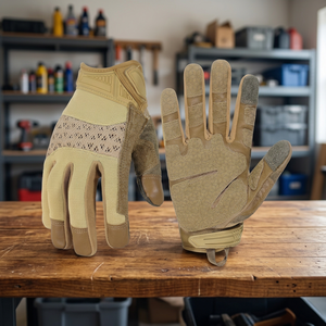 Guantes de Seguridad JNA GROUP Negros y Amarillos de PU con Textura de Tractor, Antideslizantes, con Muñequera Elástica, 7 oz, Sin Silicona ni Látex - Product Image 4