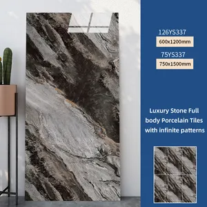 Moderne Luxe Tegels Marmeren 600*1200Mm Glanzende Porseleinen Keramiektegels Voor Binnenvillawand En Woonkamervloer