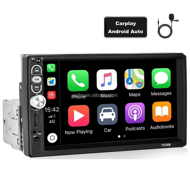 Car MP5 Player Touch Screen Dashboard Mirror Link GPS FM BT with Android Auto CarPlay Stereo HD Reversing 1 Year Warranty