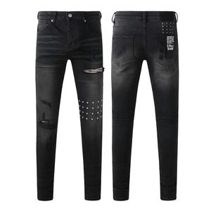 Jeans Ajustados con Estampado Personalizado para <span class=keywords><strong>Hombre</strong></span>, Ropa de Mezclilla de Alta Calidad, Estilo Urbano, Fabricación y Suministro Directo de Fábrica - Product Image 5