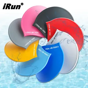 IRun OEM renkli moda özel Logo baskılı 100% silikon yüzmek kapaklar profesyonel çevre dostu yüzmek yarış kapaklar yüzme kap
