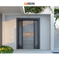 Porte d'entrée pivotante en aluminium de haute qualité pour villa, appartement, hôtel, porte de sécurité extérieure en métal WANJIA