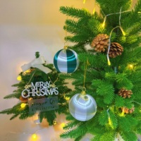 JINYUE Boules de Noël brodées exquises, lot de 3, décorations de luxe en tricot incassables, ornements artistiques pour arbre de Noël