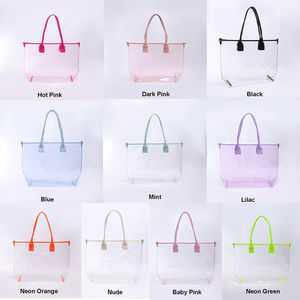 Sac de plage imperméable en PVC épais et durable pour femme, avec broderie personnalisée monogramme lettre ombre, idéal pour l'été et les voyages - Product Image 5