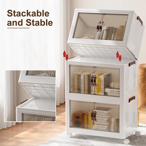 أدراج تخزين بلاستيكية منزلية حديثة قابلة للفصل ومتعددة الوظائف، منظم ألعاب ووجبات خفيفة قابل للطي للخزانة وغرفة المعيشة والسرير - Product Image 5