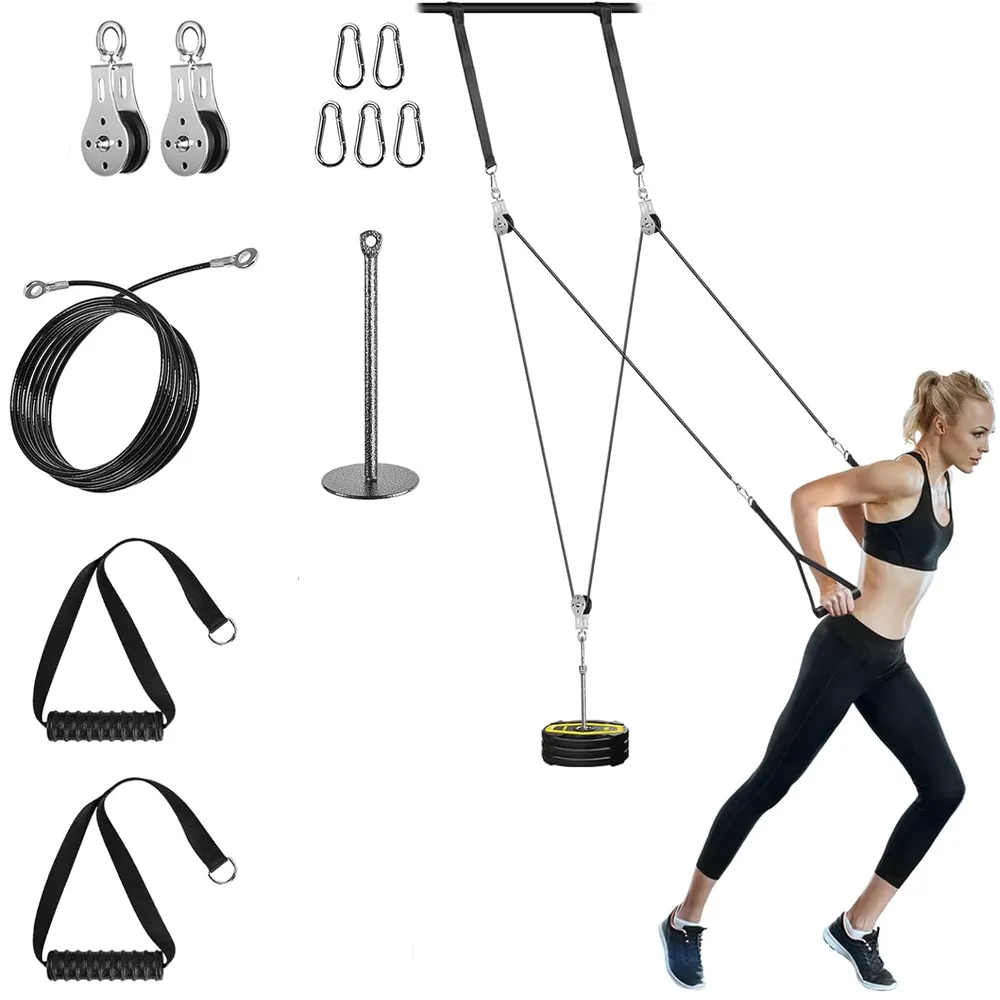 Sistema de polia de cabo para academia em casa com equipamento de fitness, equipamento de ginástica doméstica para corda de tração LAT e tríceps
