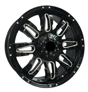 Modern offroad wheel 20x9j 6x139.7 black machined face rims