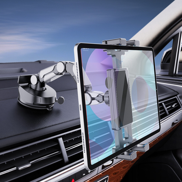 Universal Adjustable Rotatable Suction Cup Tablet Holder for Car Dashboard Windshield Fits 5-17" Tablets iPad Pro/Air/Mini