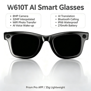IFA02 W610T AI <b>Smart</b> Glasses 8MP 32MP Interpolated IP66 Waterproof 270mAh Magnetic Charging AI Translation WiFi Transfer - Product Image 3