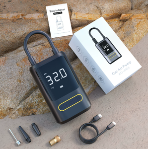 Inflador de bomba eléctrica de 150PSI, compresor de aire multiusos para coche, batería recargable USB tipo C de 4000mAh para bicicleta, motocicleta y coche - Product Image 1