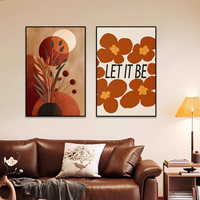Art mural floral scandinave pour salon, chambre à coucher, peinture abstraite de fleurs colorées, décoration de la maison