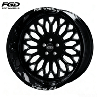 Jantes forgées 5x114.3 5x127 5x139.7 5x150 de 24, 26, 28, 30 pouces, noires brillantes, multi-rayons, creuses, pour camions tout-terrain, avec face concave plate