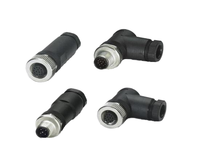 Connecteur Adaptateur M12 Étanche IP68 2A 4A 4/5/8 Broches, Fiche Droite en Laiton Nickelé, PG7/9/11 Mâle/Femelle, Plaqué Or