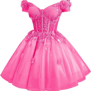 Black Off Shoulder Ball Gown Short Skirt Women Stage Performance Costume Vocal Dress Solid Color Adult Size - Product Image 2