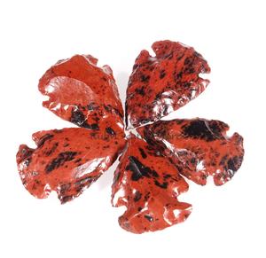 Pointes de flèche en obsidienne acajou de 1 pouce, pierre brute naturelle rouge et noire pour la fabrication de bijoux, la guérison, l'artisanat et les collectionneurs - Product Image 5