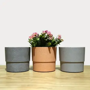 Cheap Marble Stone Up and down Step Plastic flower Pots Wholesale Pots for artificial plants flower