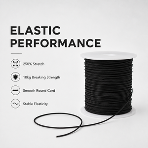 Cordon élastique rond extensible de 1,8 mm avec barbelés métalliques, cordon élastique en caoutchouc imperméable de 1,5 mm avec barbelés pour sacs - Product Image 6