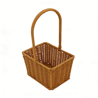 Panier Cadeau de Rangement pour Fleurs en Rotin PP 100% Tressé à la Main, Écologique, Imperméable et Gain de Place, avec Poignées – Idéal Fête des Mères