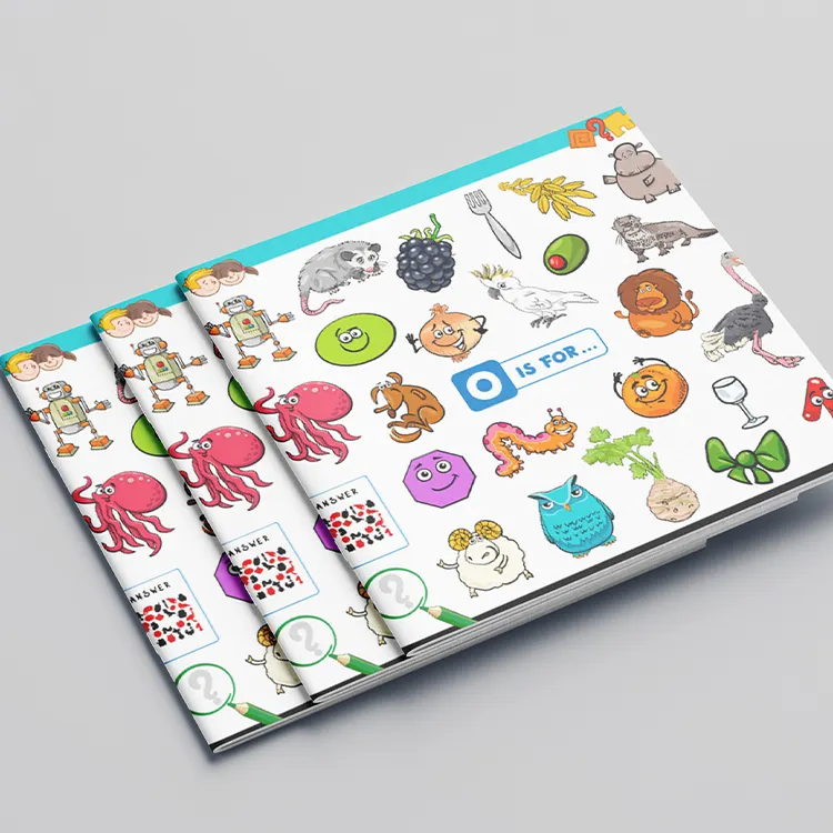 Personalizado impresso capa macia livros infantis livros de exercícios crianças livro de colorir