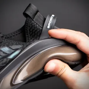 Flying Woven Murillo Sepatu Kets Olahraga Pria Sepatu Outsole Bantalan Udara Lari untuk Pria Hitam Sneaker Trendi Bersirkulasi
