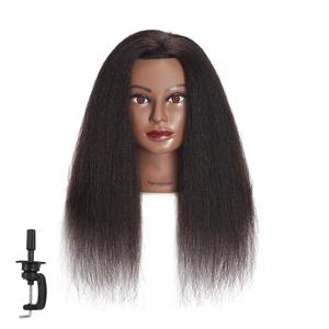 Tête de Mannequin d'Entraînement en Cheveux Naturels pour Salon de Coiffure – Modèle de Pratique pour Coiffure, Coupe, Coloration et Permanente - Product Image 1