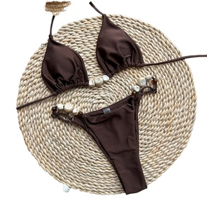 ชุดบิกินี่ผู้หญิงแบบเซ็กซี่ลายเรียบสีพื้น ปี 2025 เป็นมิตรกับสิ่งแวดล้อม พร้อมกางเกงบิกินี่แบบ Thong และดีเทลช่วงเอว ชุดว่ายน้ำสีพื้น - Product Image 3