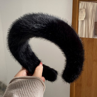 Bandeau rembourré en fausse fourrure de vison personnalisable |   Directement de l'usine |   Serre-têtes en fourrure moelleuse pour l'hiver