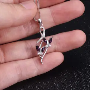 YFN Fine Jewelry Minimalist 925 Sterling Silver Pendant Crystal Butterfly Necklace