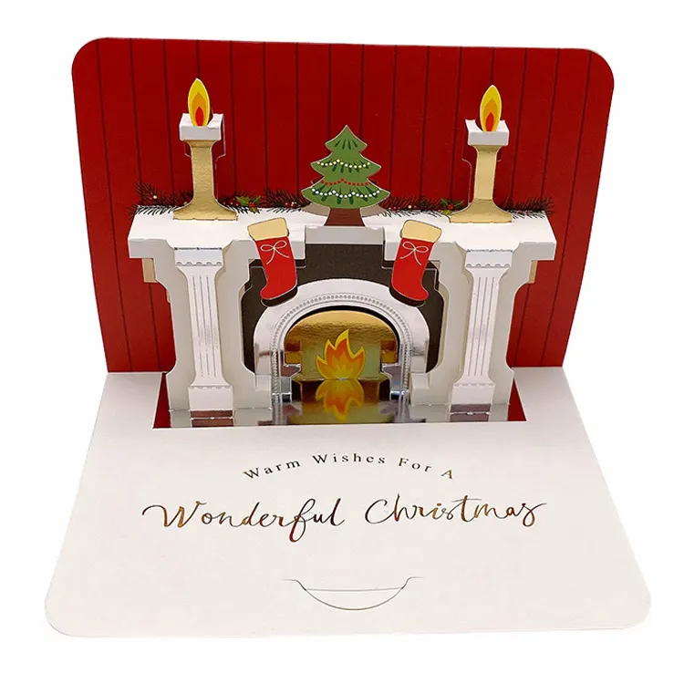 季節の休日の挨拶手作りのメリークリスマスカード特別な休日の挨拶カードと封筒