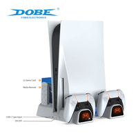 Station de charge et de rangement pour disques de jeu DOBE personnalisée, support vertical avec système de refroidissement par ventilateur pour accessoires de console de jeu PS5