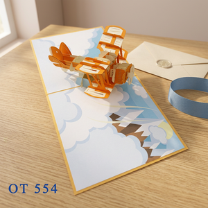 Laser Cut Wholesale Biplane 3D Pop Card <b>Handmade</b> Greeting <b>Paper</b> Best Seller Gift Wedding Party Event Home Decoration Customized - Product Image 3