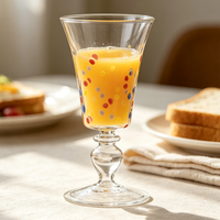 Gobelets en verre soufflé à la main avec des points colorés, verres à vin décoratifs à pied pour la décoration de table de fête ou de mariage