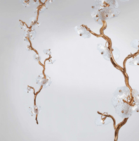 Lustre LED moderne en cristal avec pendentif en cuivre personnalisé IAN pour salle à manger, projet hôtelier, escalier, double plafond