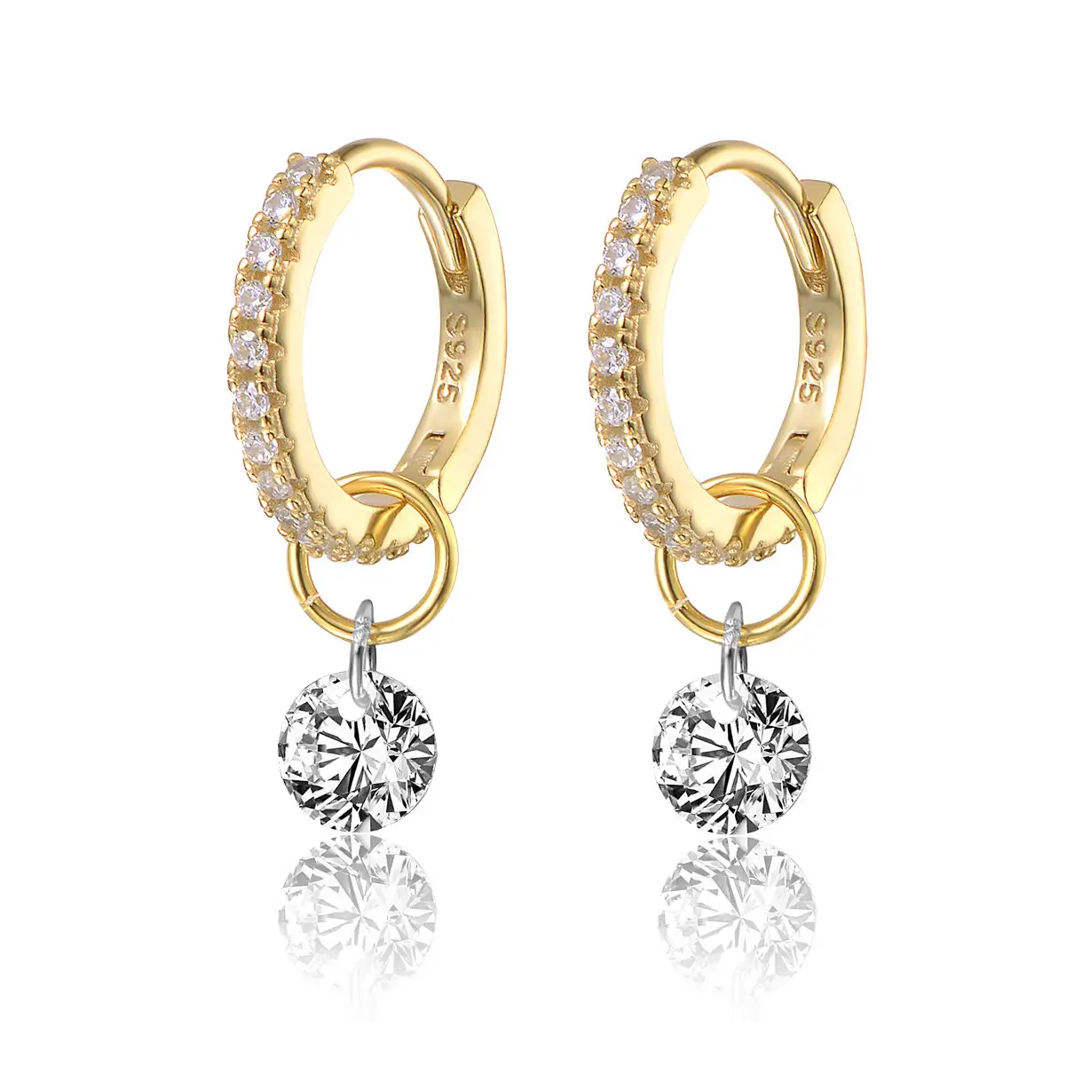 Vente en gros de nouvelles femmes avancées S925 argent sterling gland Moissanite boucles d'oreilles de haute qualité personnalisées