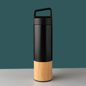 Commercio all'ingrosso Eco Friendly doppia parete in acciaio inox Tumbler manico di bambù borraccia acqua calda cassaforte 6-12 ore termica - Product Image 2