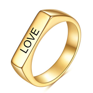 Bague en acier inoxydable gravée au laser Faith, 4 mm, bijoux géométriques minimalistes pour femmes, cadeau - Product Image 3