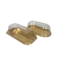 Boîte à pâtisserie longue en PET de qualité alimentaire, conteneur en plastique pour pain et sandwichs, boîte à gâteau en gros, boîtes à dessert avec couvercle transparent
