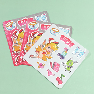 Phim Hoạt Hình Không Thấm Nước Phim Hoạt Hình <span class=keywords><strong>PVC</strong></span> Giấy Trong Suốt Nụ Hôn Cắt Vinyl Sticker Tấm Tùy Chỉnh In Ấn Chết Cắt Sticker Tấm - Product Image 5