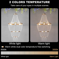 Accessoires de mariage, lustre moderne en acrylique doré et cristal, élégante suspension de plafond, décorations lumineuses pour mariage et fêtes