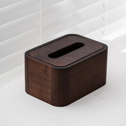 Walnut Tissue Box - Simple Rounded Corners
