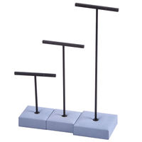 Ensemble de présentoirs à bijoux JINSKY avec support en microfibre et métal pour bagues, colliers, pendentifs, bracelets, boucles d'oreilles - Recyclable