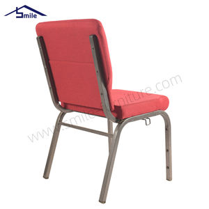 Sillas de Conferencia Rojas, Sillas de Iglesia al por Mayor, Modernas, Metálicas, Apilables, Cómodas, con Asiento de Lino, Muebles de Teatro, Marca SMILE, Cine - Product Image 5