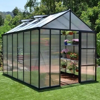 Serre de jardinage transfrontalière à structure métallique pour la culture de légumes et de fleurs, avec isolation thermique
