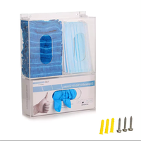 Dispensador de Guantes Desechables de Acrílico Transparente para Montar en la Pared, Dispensador de Mascarillas, Dispensador Triple de Guantes con Tapa