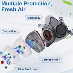 Masque respiratoire pour moto 6200, qualité industrielle, protection contre la peinture en aérosol, filtre à fumée chimique, anti-poussière - Product Image 3