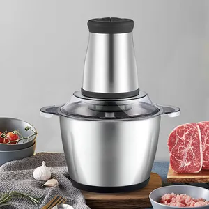 Electrodomésticos de cocina multifuncionales, mezclador de soporte de cocina con licuadora y picadora de carne, tazón de acero inoxidable, 2L, 3L