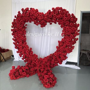IFG 7 x7ft rosa rossa <span class=keywords><strong>cuore</strong></span> arco floreale tema di nozze sfondo per eventi - Product Image 4