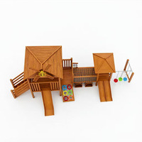 Ensemble de jeux d'extérieur robuste en bois et plastique personnalisé, certifié CE, pour maternelle, avec structure d'escalade et toboggan