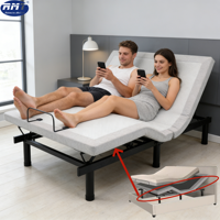Fabricant B2B de meubles de chambre à coucher, nouveau modèle de lit simple en métal à hauteur réglable automatiquement, design minimaliste, pliable